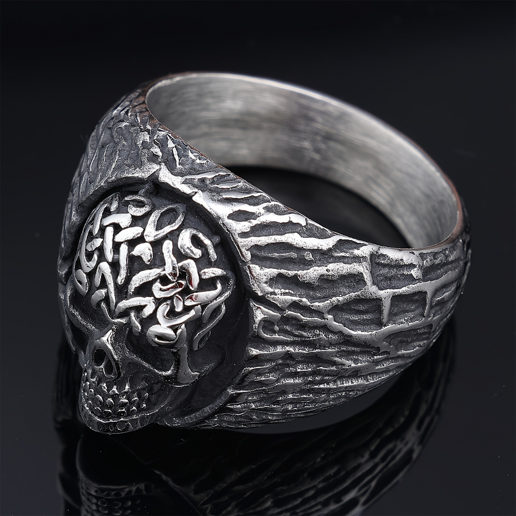 Celtic Knot Skull Stainless Steel Ring