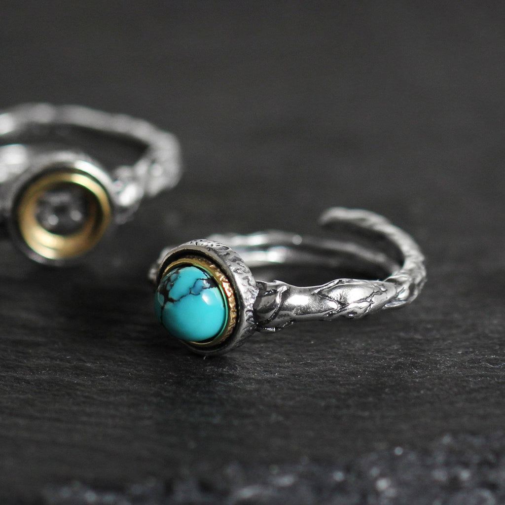 Twisted Branch Turquoise 925 Sterling Silver Ring