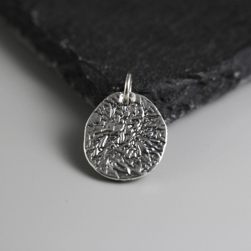 925 Sterling Silver Irregular Disc Turquoise Charm