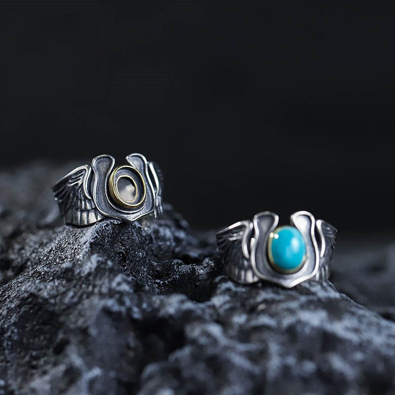 Antiqued Western Turquoise 925 Sterling Silver Ring