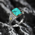 Western Filigree Turquoise Band 925 Sterling Silver Ring