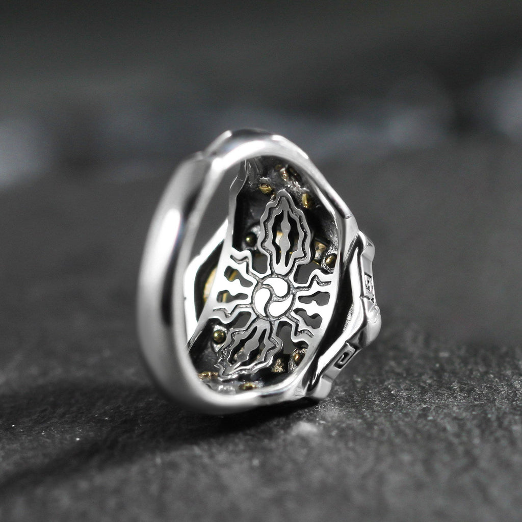 Vajra Oval Turquoise 925 Sterling Silver Ring