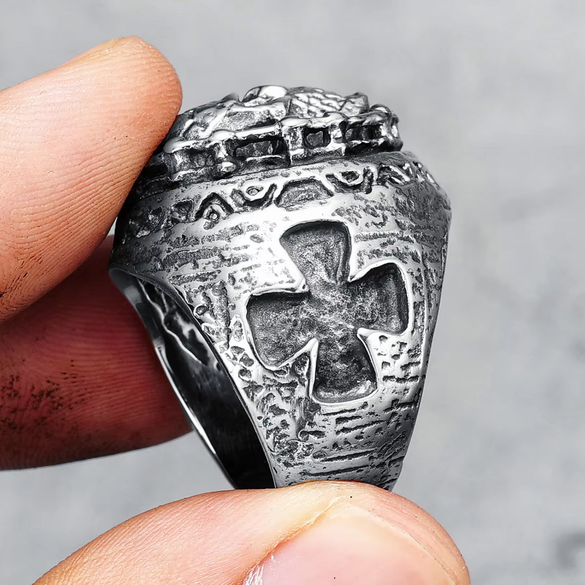 Chain Wrapped Skull Stainless Steel Ring