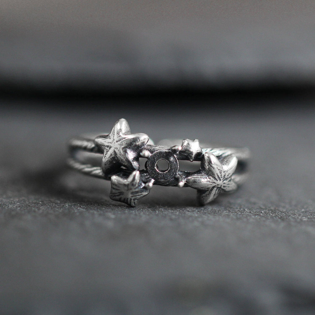 925 Sterling Silver Starburst Turquoise Open Ring