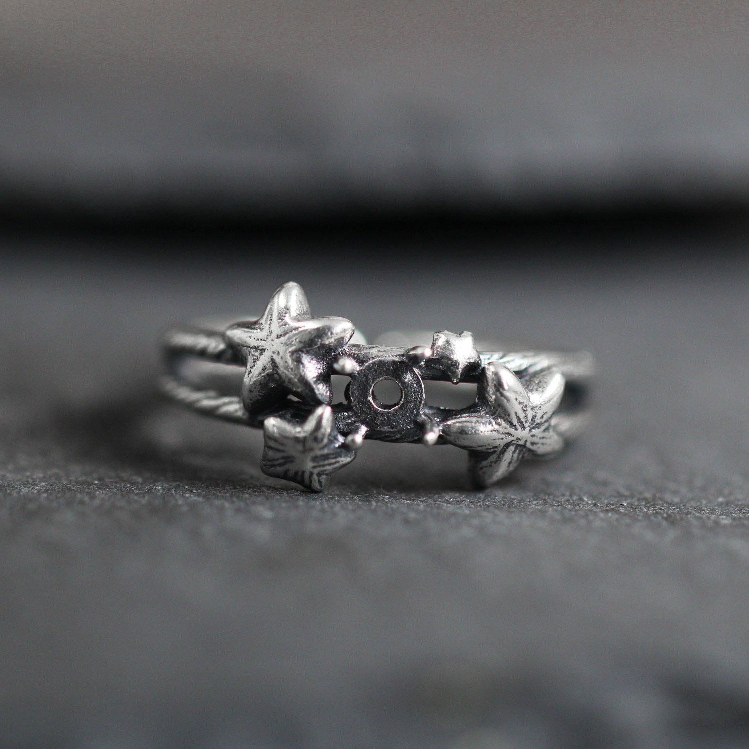 925 Sterling Silver Starburst Turquoise Open Ring