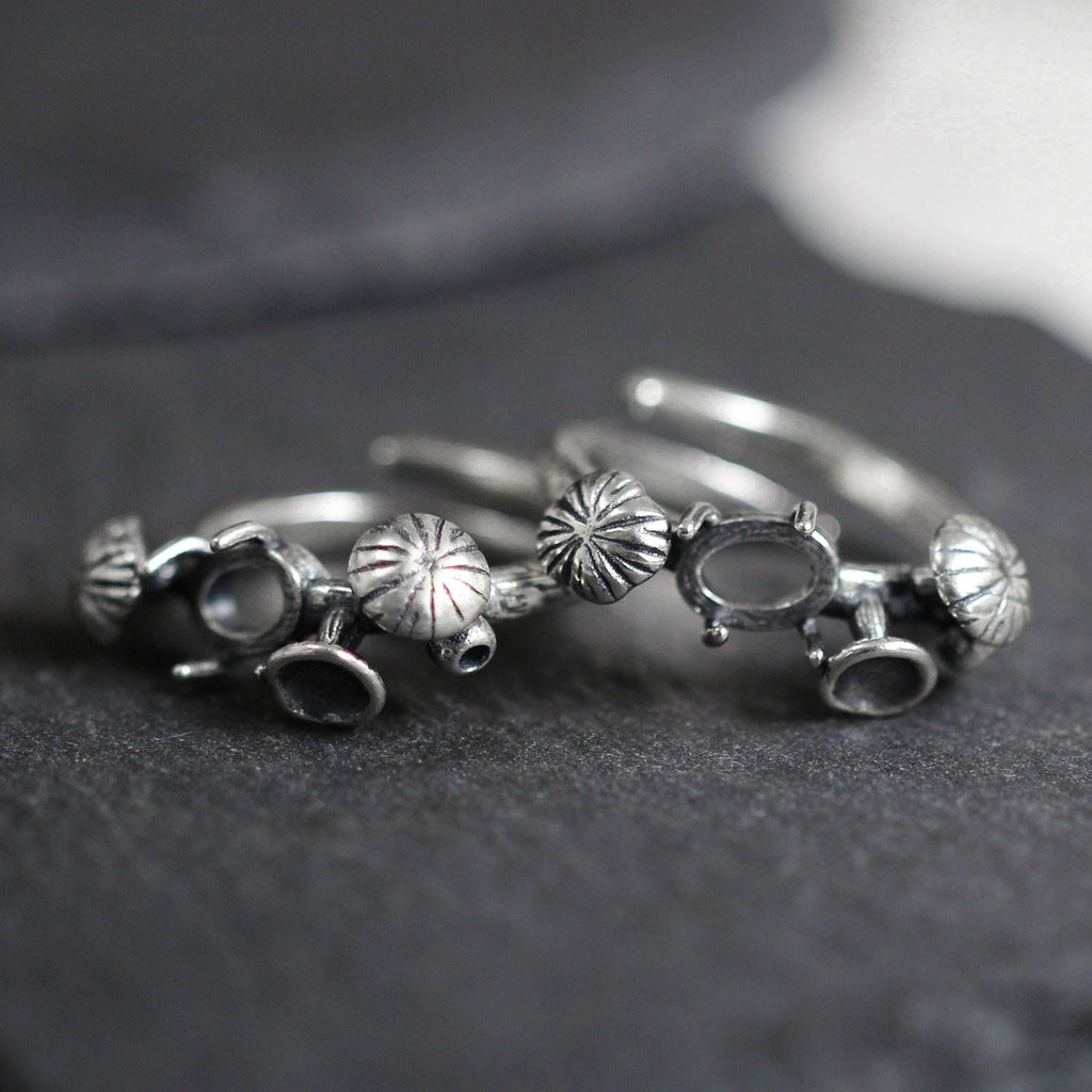 Turquoise Flower Bud 925 Sterling Silver Ring