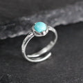 925 Sterling Silver Rock Crack Turquoise Open Ring