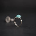 Antiqued Solitaire Turquoise 925 Sterling Silver Ring