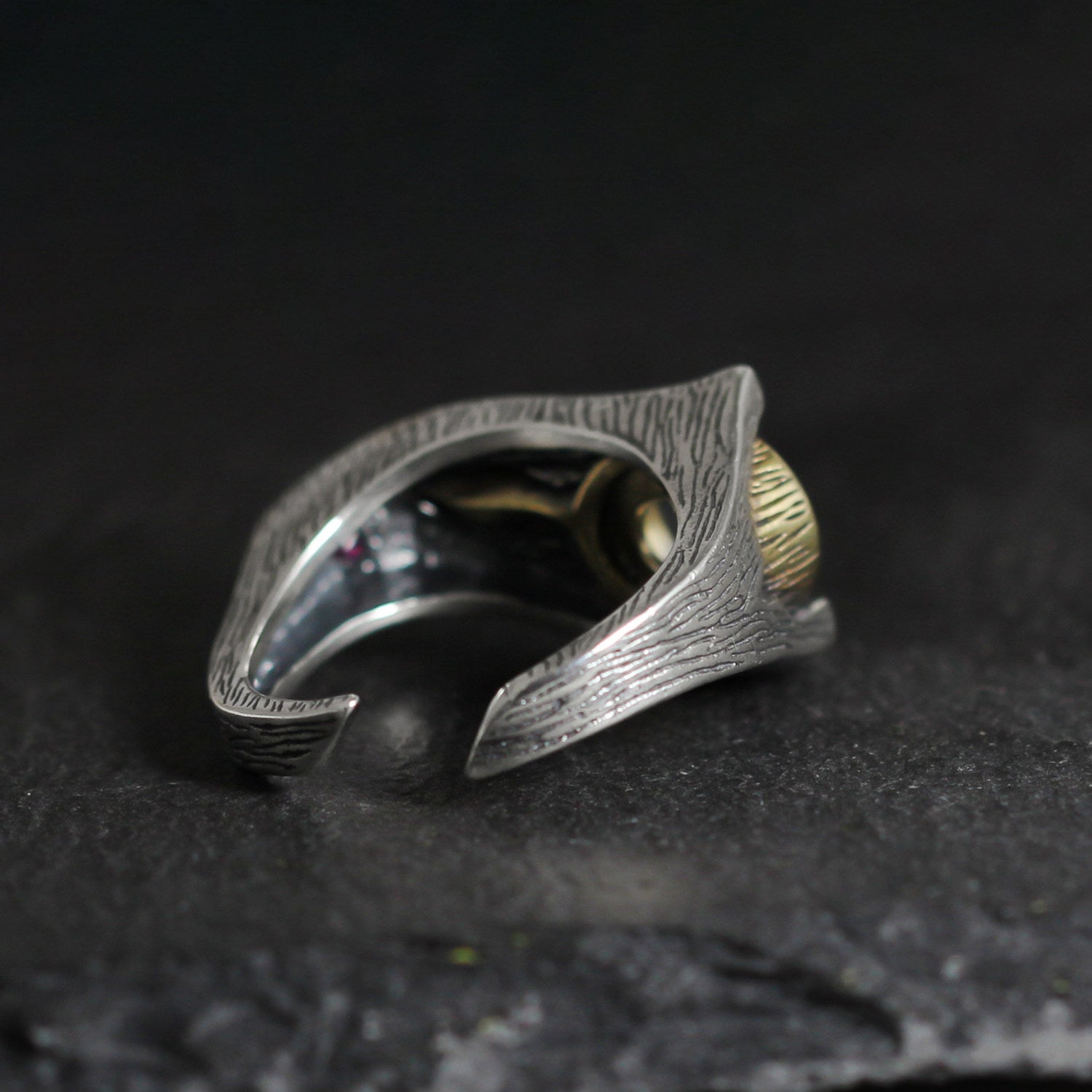 925 Sterling Silver Ring with Asymmetrical Statement Turquoise Setting