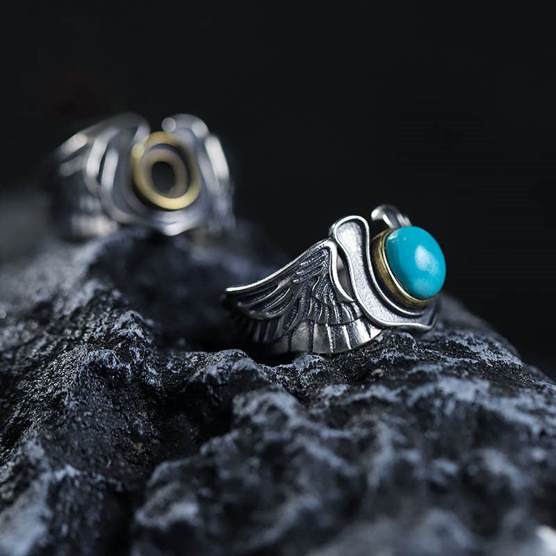 Antiqued Western Turquoise 925 Sterling Silver Ring