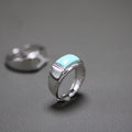 Rectangular Turquoise Bezel Setting 925 Sterling Silver Ring