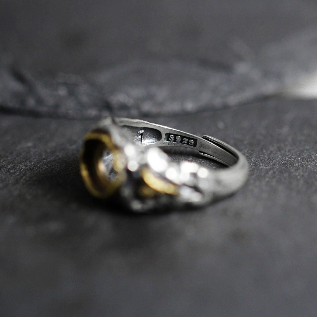 925 Sterling Silver Retro Textured Turquoise Ring