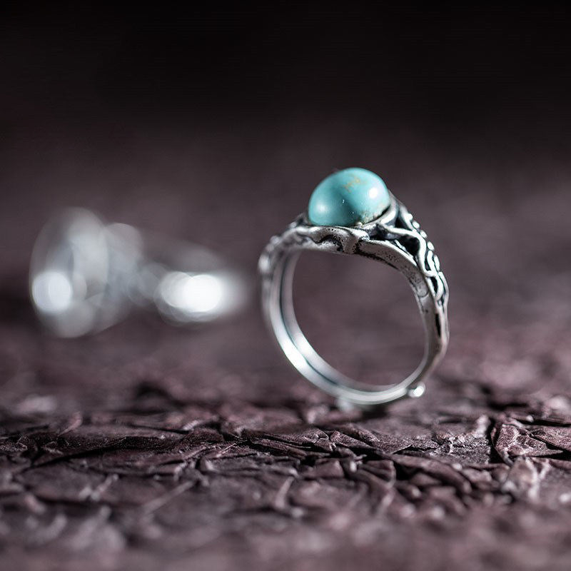 Vintage Western Turquoise 925 Sterling Silver Ring