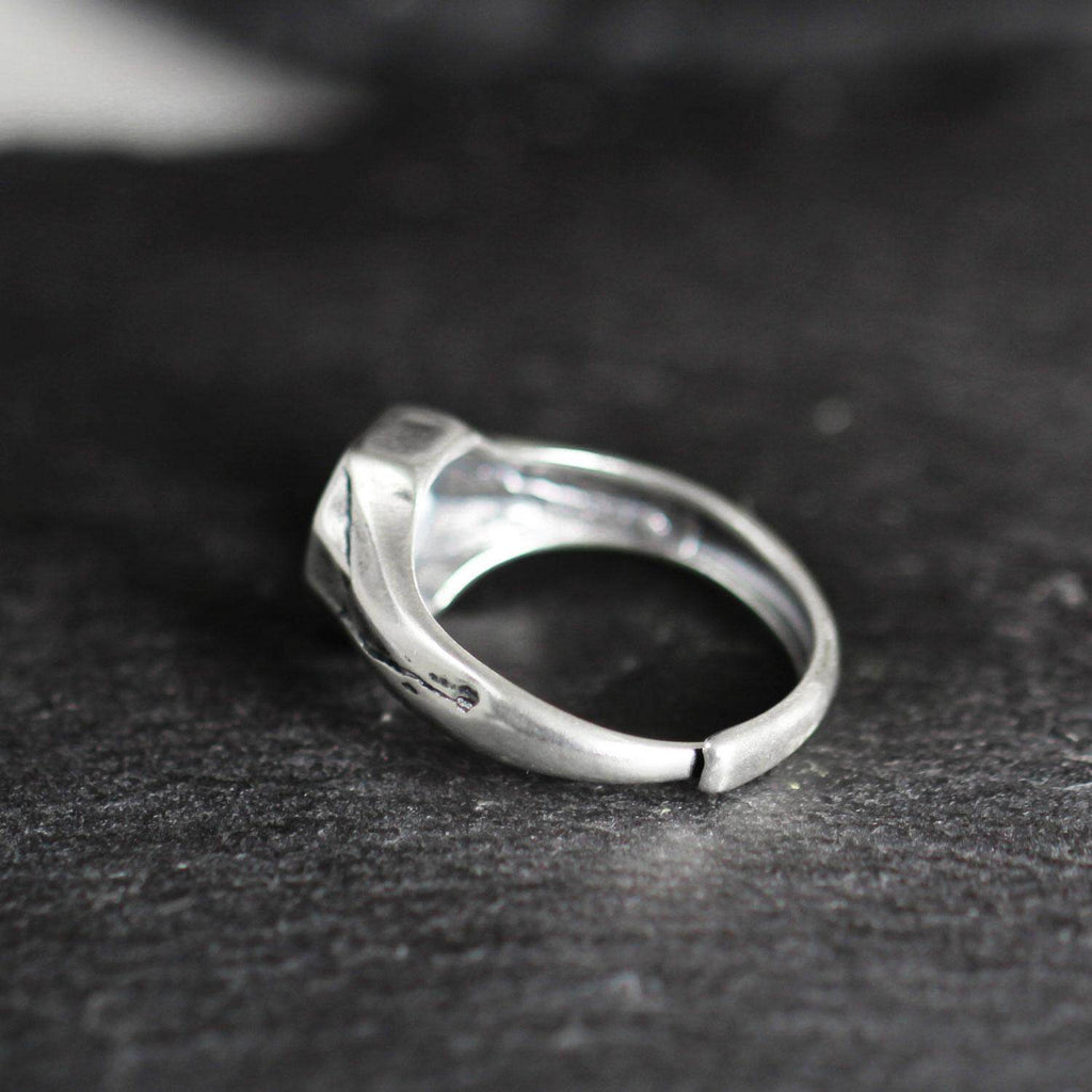 925 Sterling Silver Ring with Antiqued Artisan Turquoise Statement