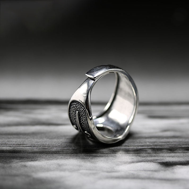 Textured Scrollwork Turquoise 925 Sterling Silver Ring