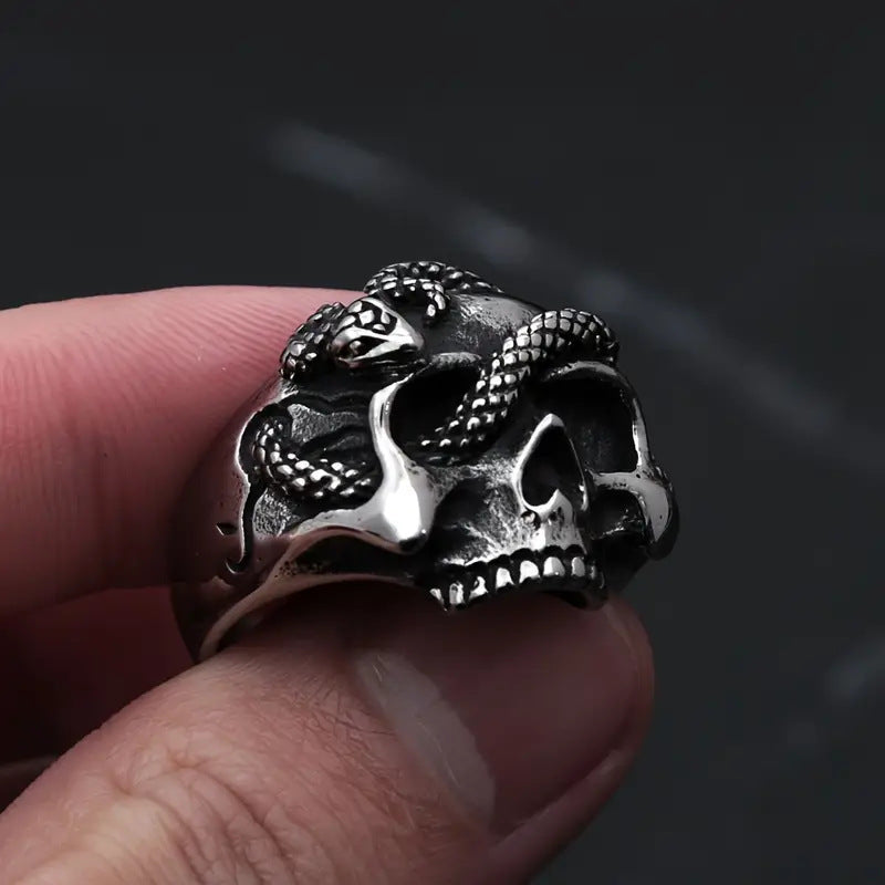 Snake & Skull Gothic Ring