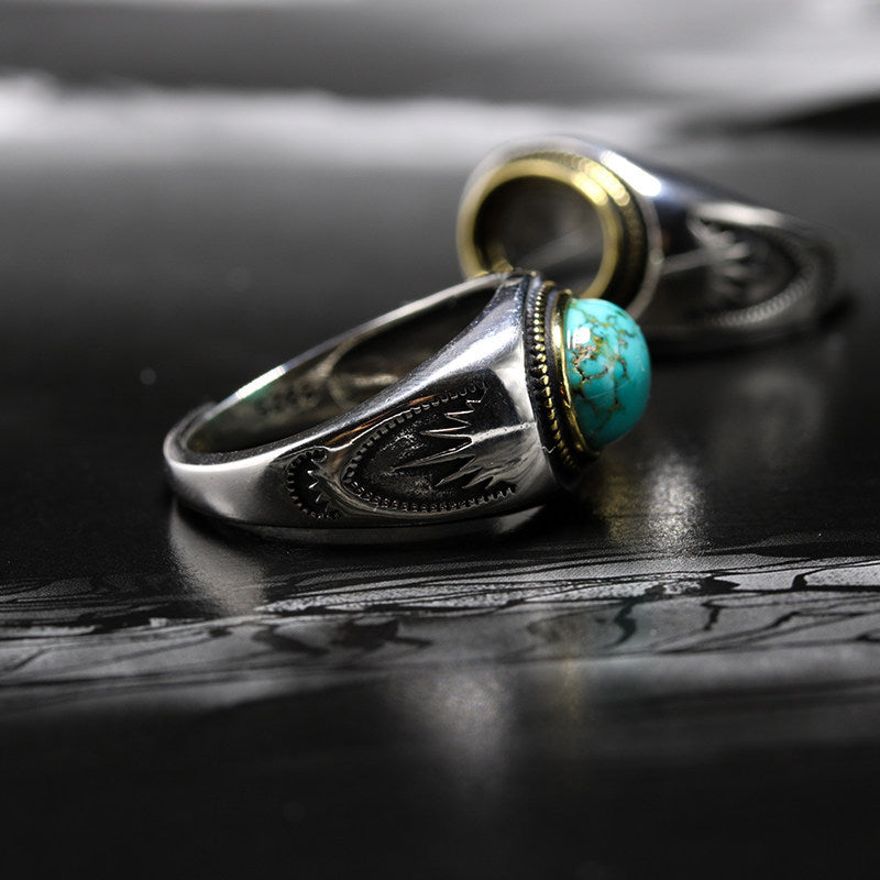 925 Sterling Silver Oval Turquoise Statement Ring