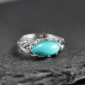 925 Sterling Silver Ring with Antiqued Filigree Turquoise