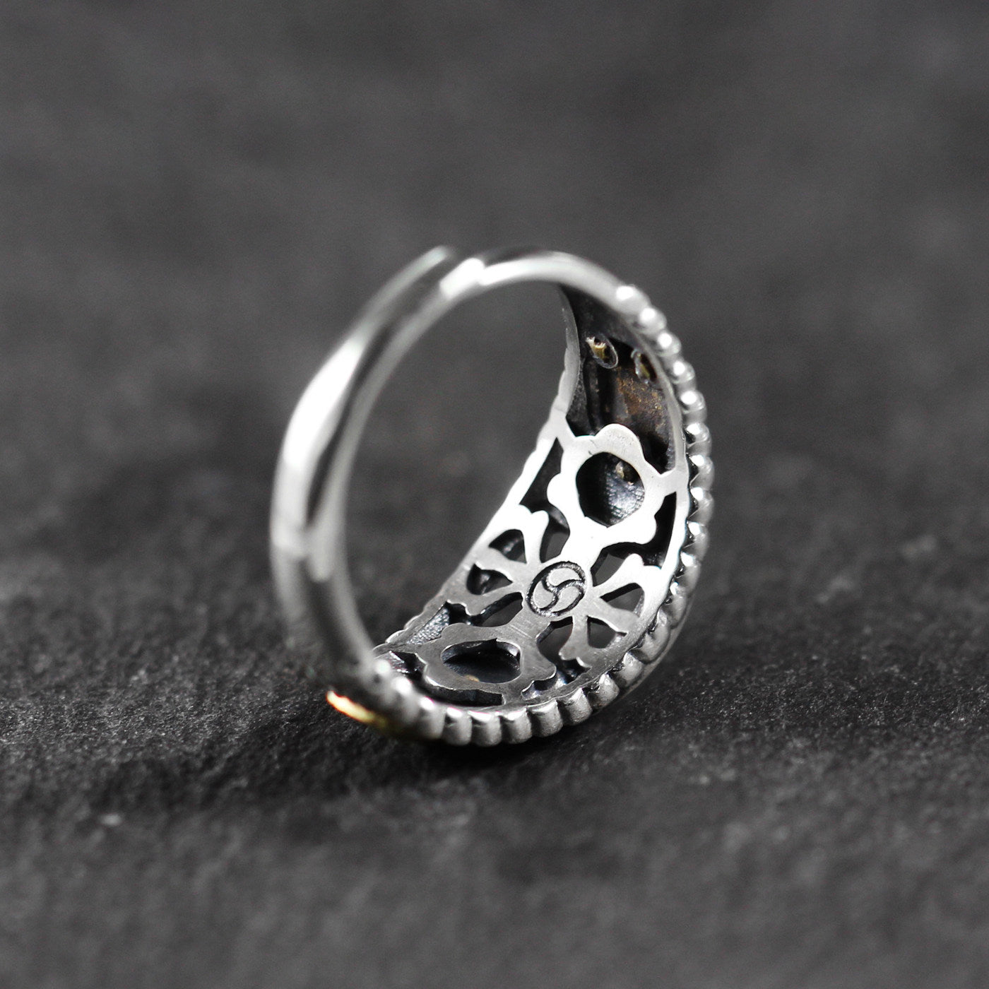 Auspicious Square Turquoise 925 Sterling Silver Band Ring
