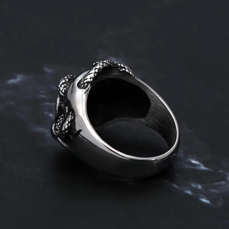 Snake & Skull Gothic Ring