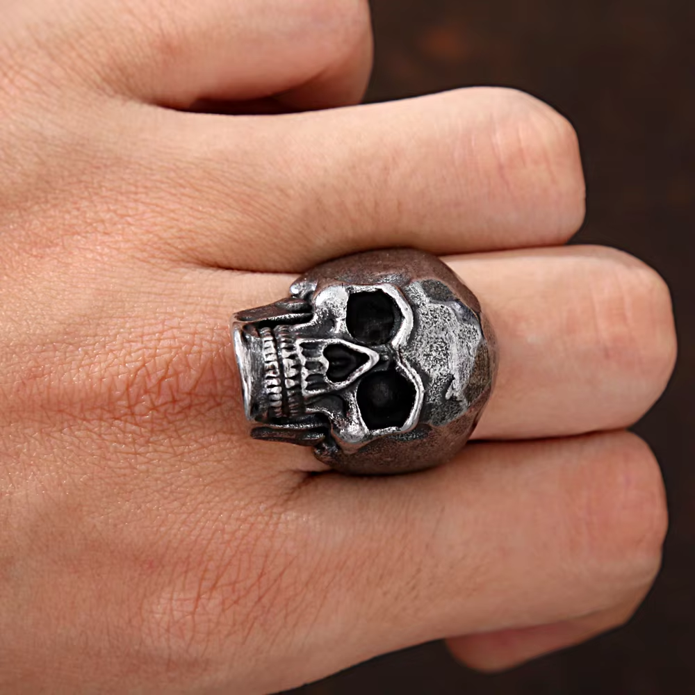 3D Anatomical Skull Gothic Statement Ring