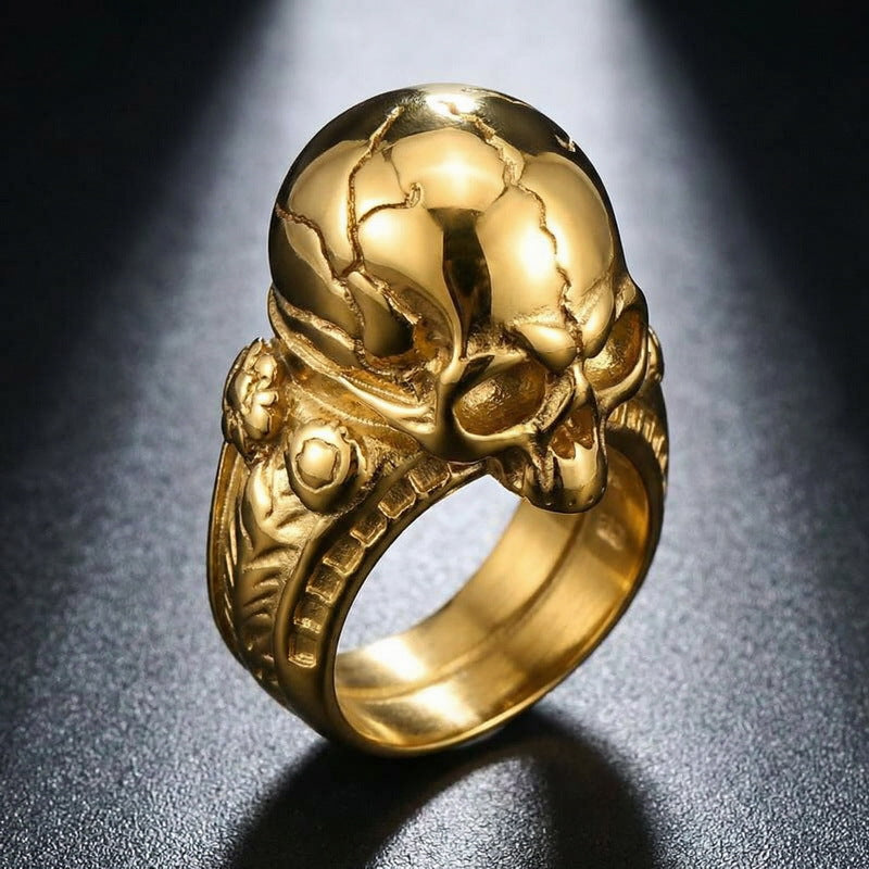 Cracked Skull Stainless Steel Ring