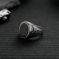Black Obsidian Gothic Punk Ring
