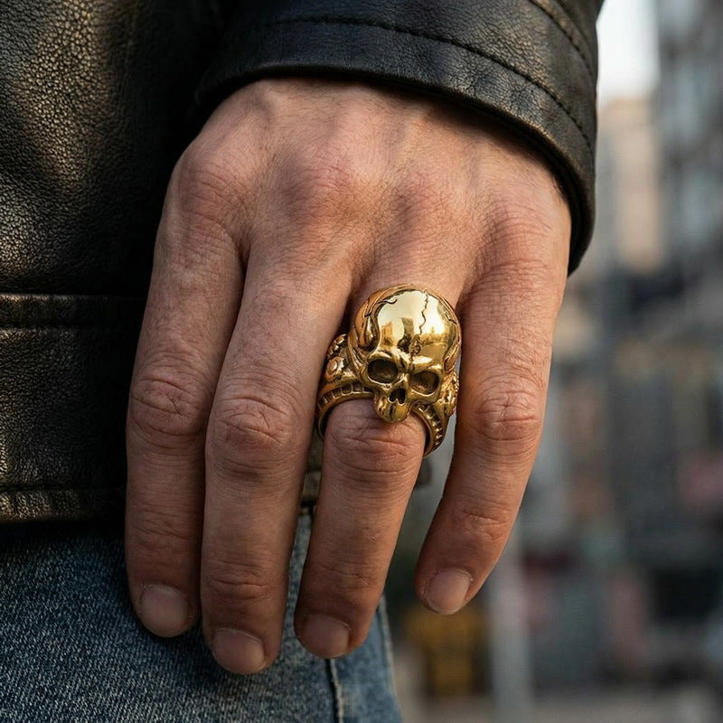 Cracked Skull Stainless Steel Ring