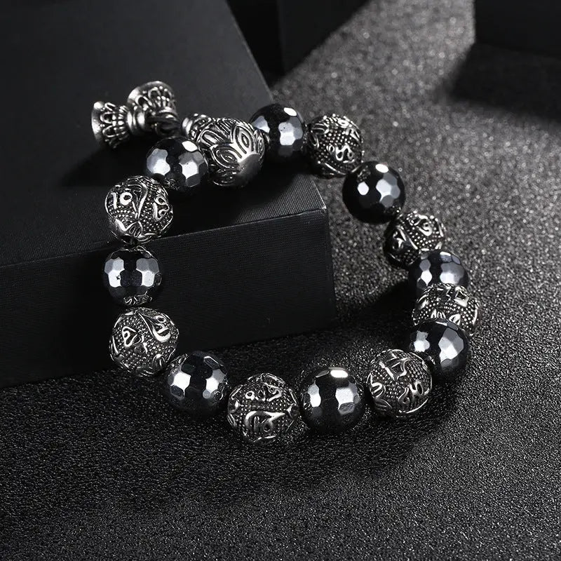 Hematite Adjustable Crystal Positive Energy Beaded Bracelet