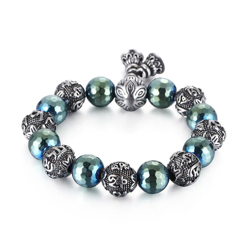 Hematite Adjustable Crystal Positive Energy Beaded Bracelet
