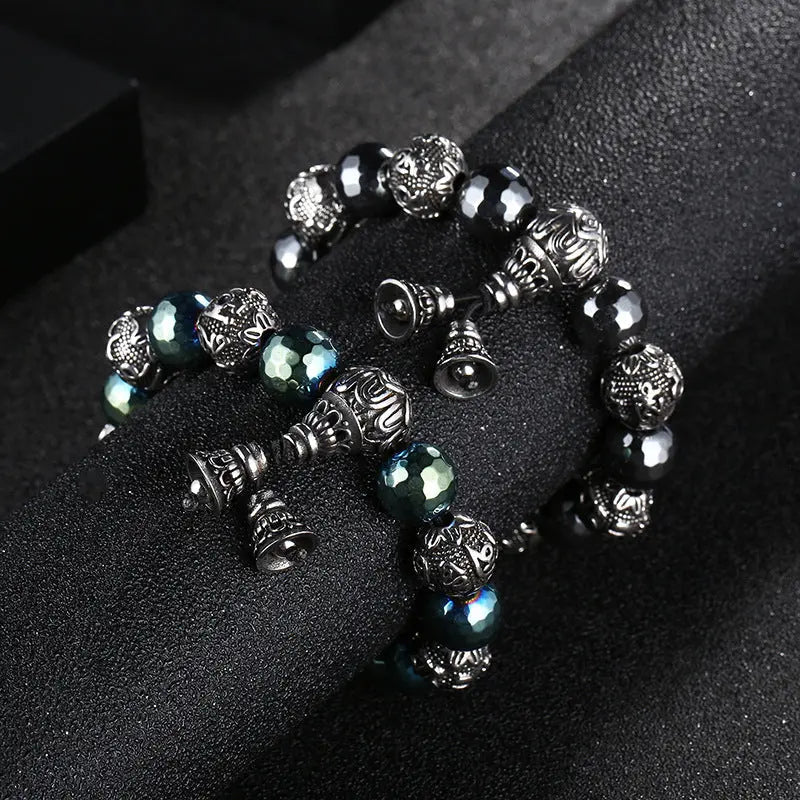Hematite Adjustable Crystal Positive Energy Beaded Bracelet
