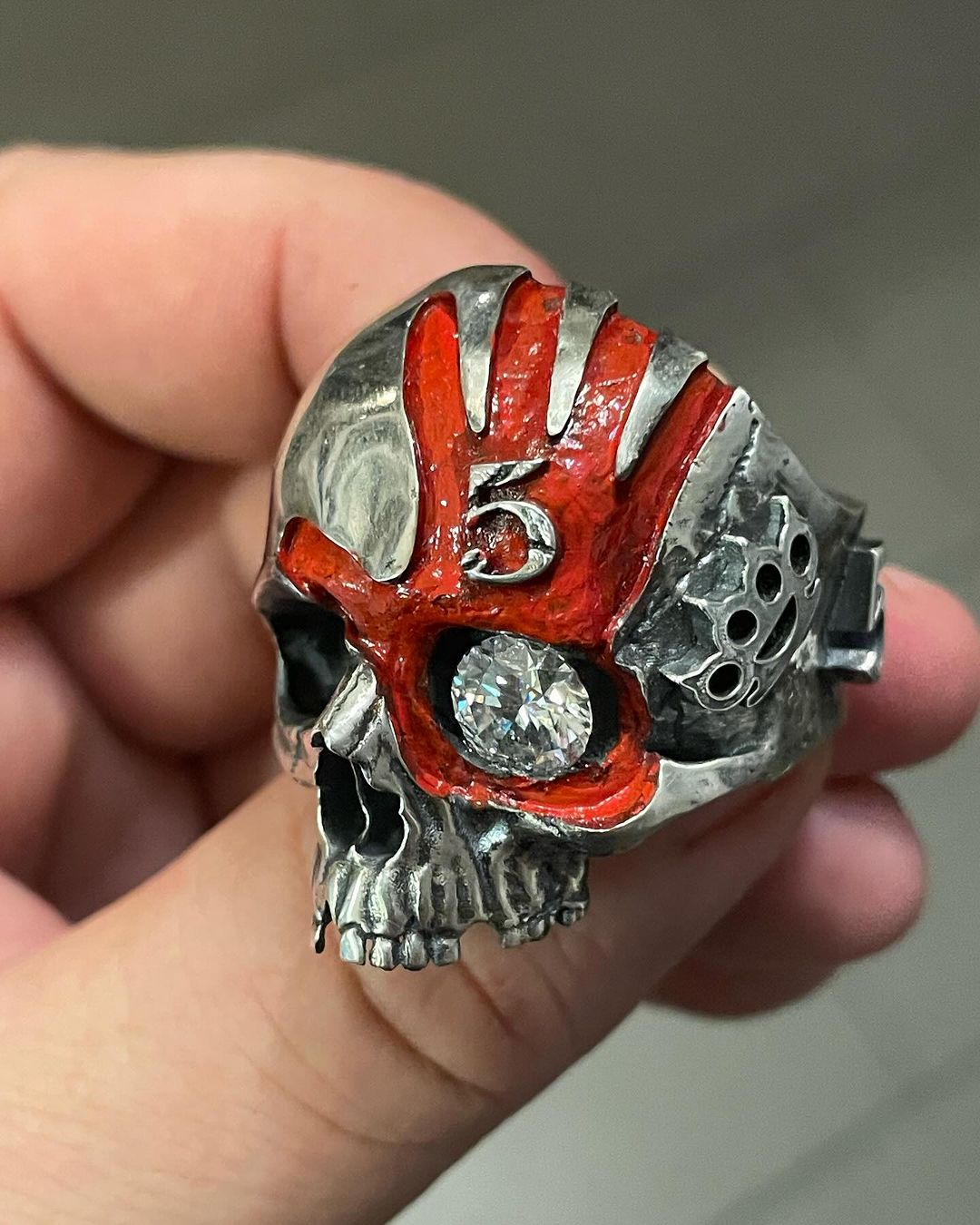 💀Five Finger Death Punch Skull Ring🎉10th Anniversary Special Offer🎉