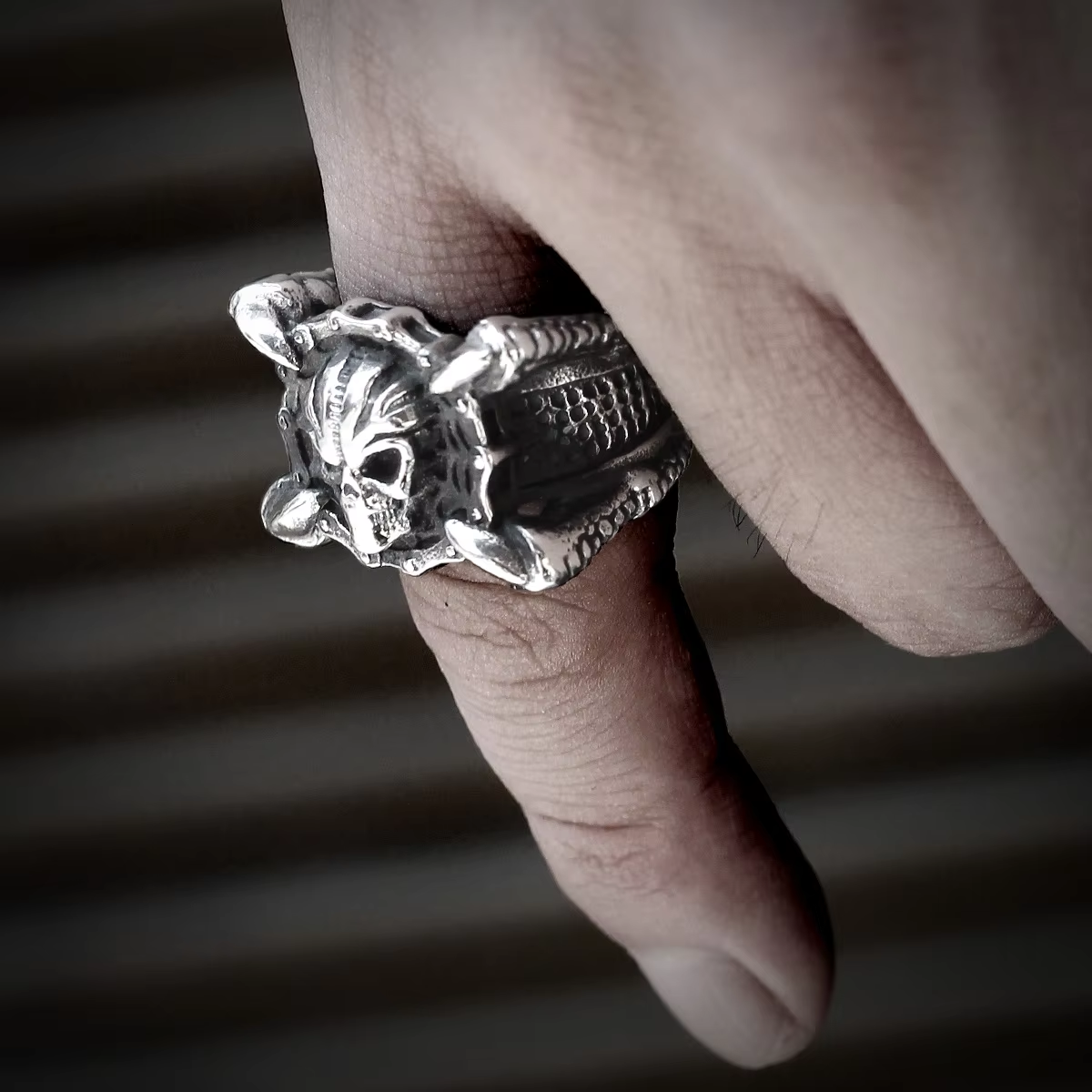Gothic Claw Skull Stainless Steel Biker Ring