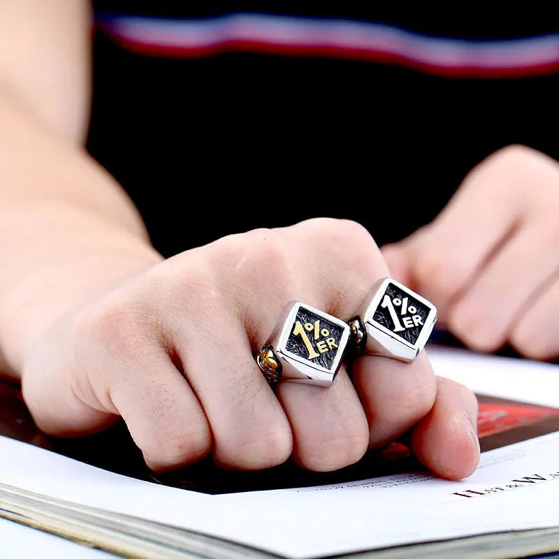 1%ER Skull Stainless Steel Ring