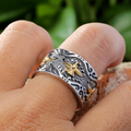 Eagle Totem Two‑Tone Stainless Steel Ring