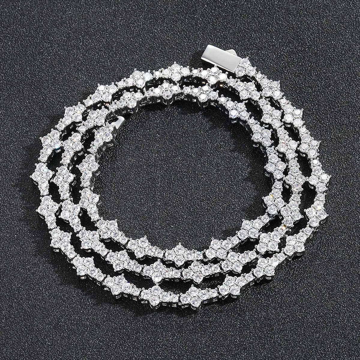 Plum Blossom Tennis Bracelet Necklace