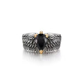 Vintage Black Onyx Eagle Wing Ring