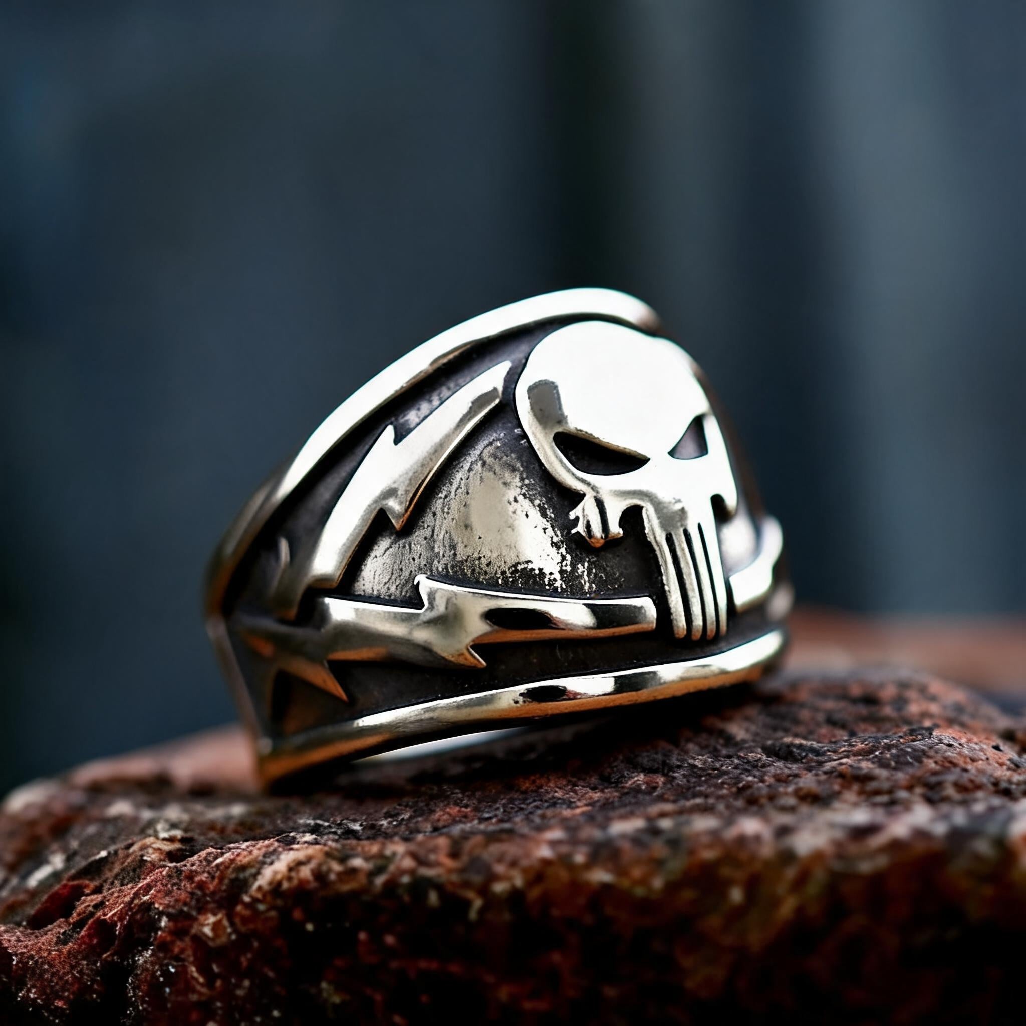 Lightning Punisher Stainless Steel Ring