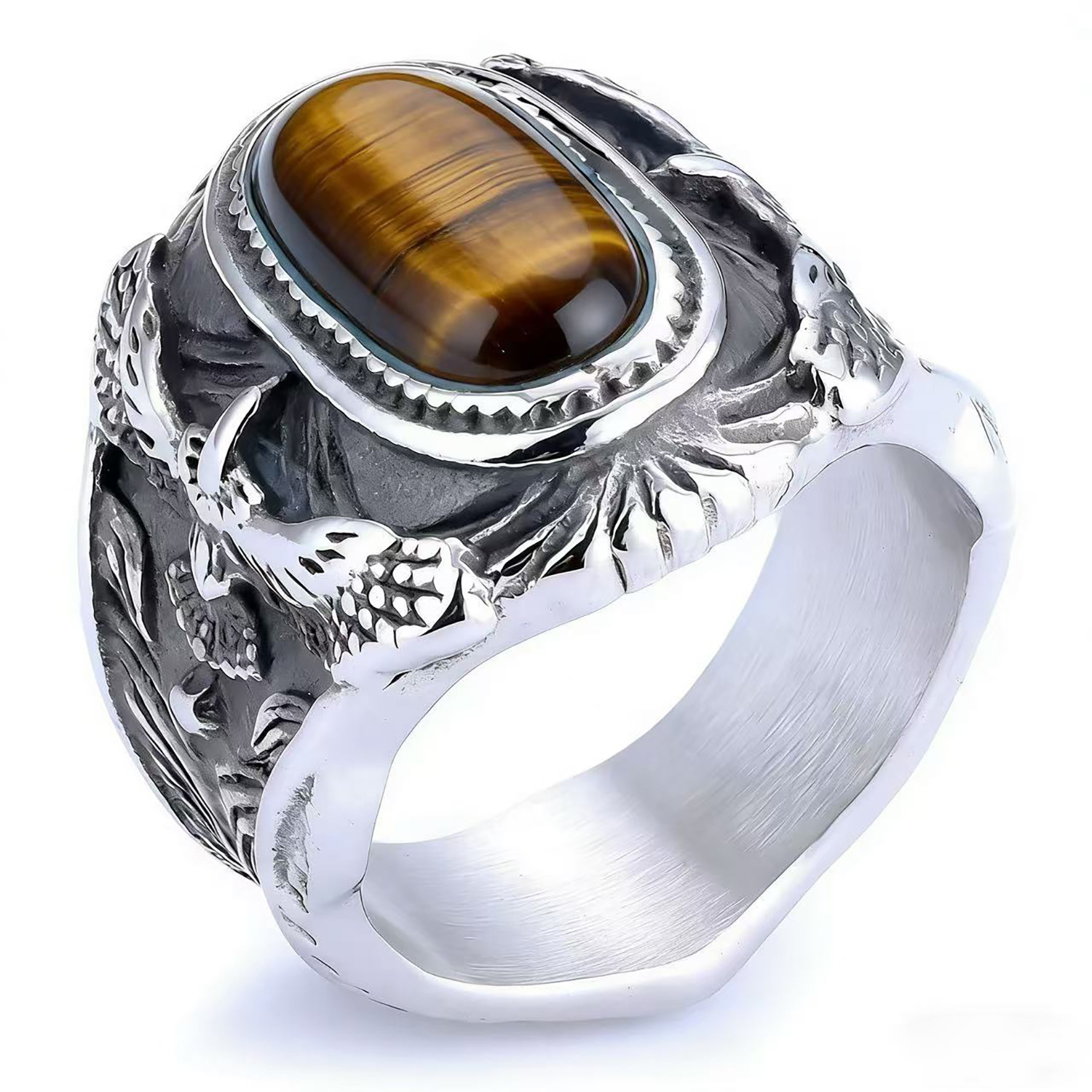 Eagle Turquoise Stainless Steel Ring
