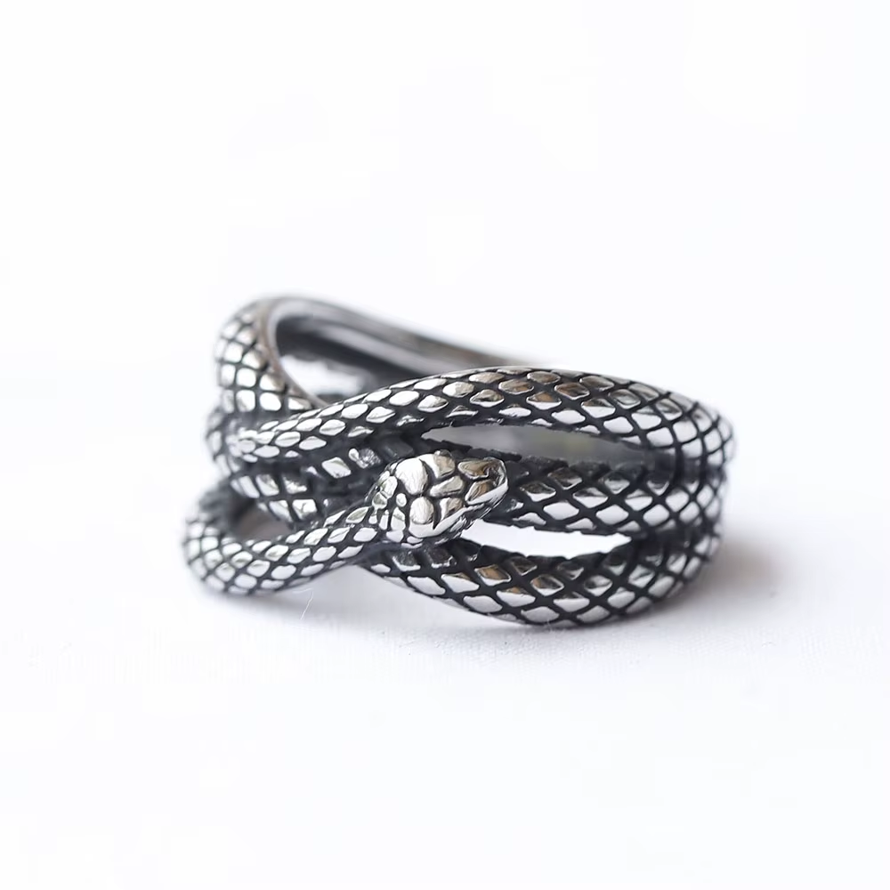 Coiled Snake Stainless Steel Ring