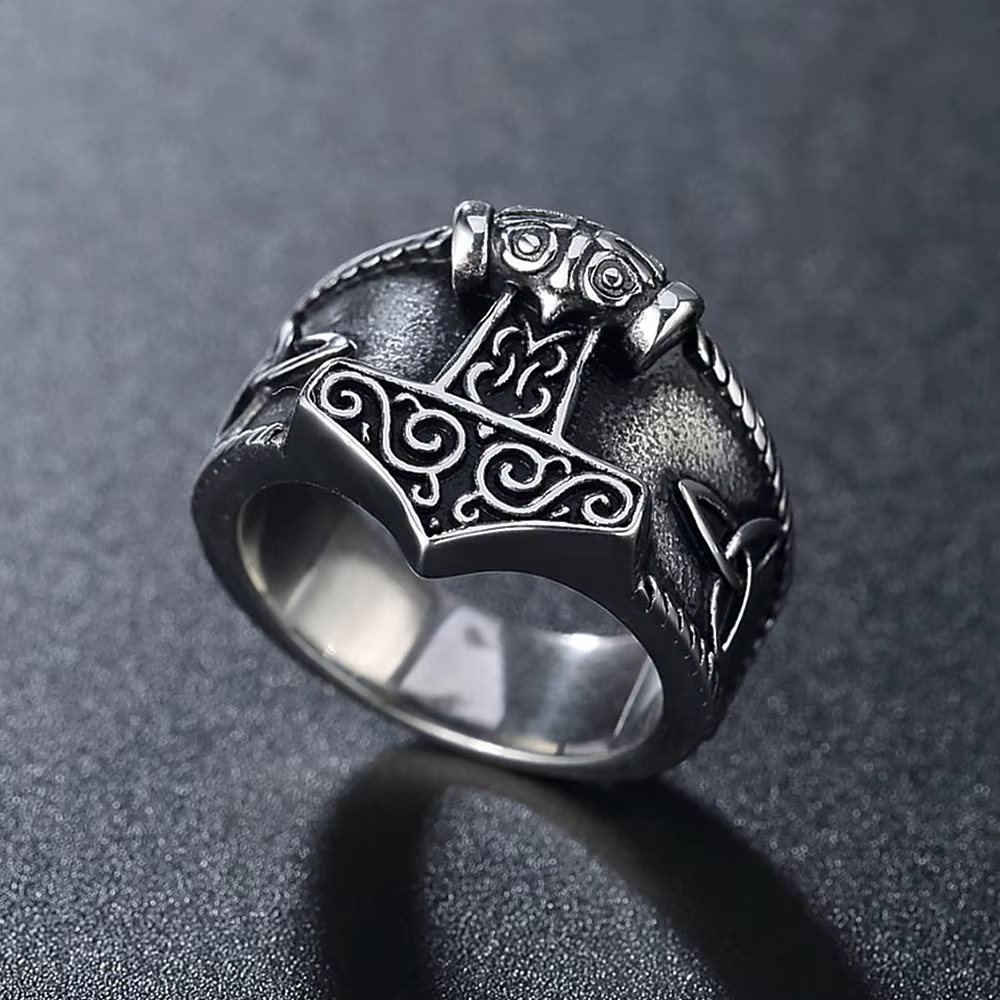 Mjolnir Trinity Knot Stainless Steel Ring