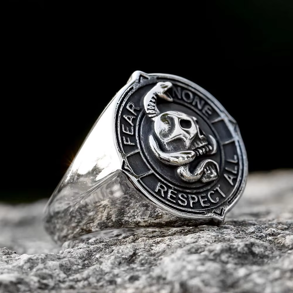 Gothic Skull Serpent Stainless Steel Ring