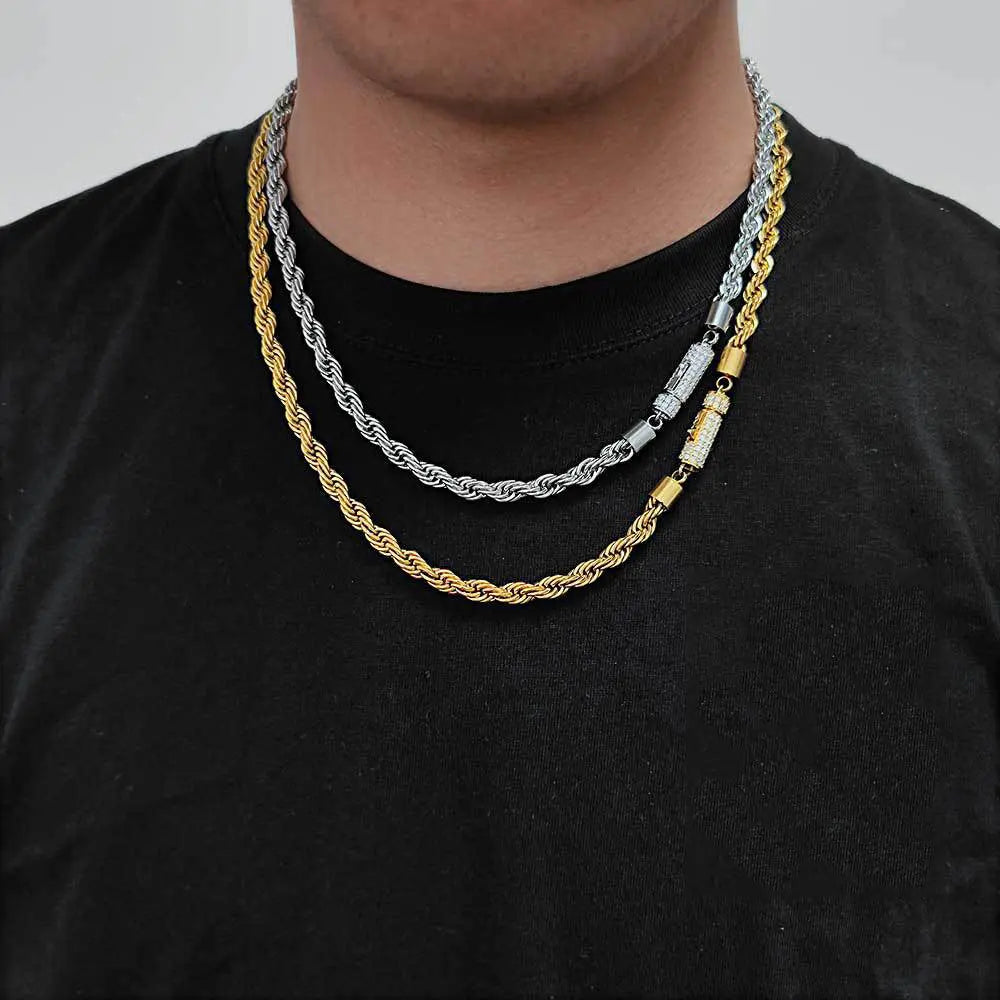 6MM Diamond Buckle Twist Rope Chain