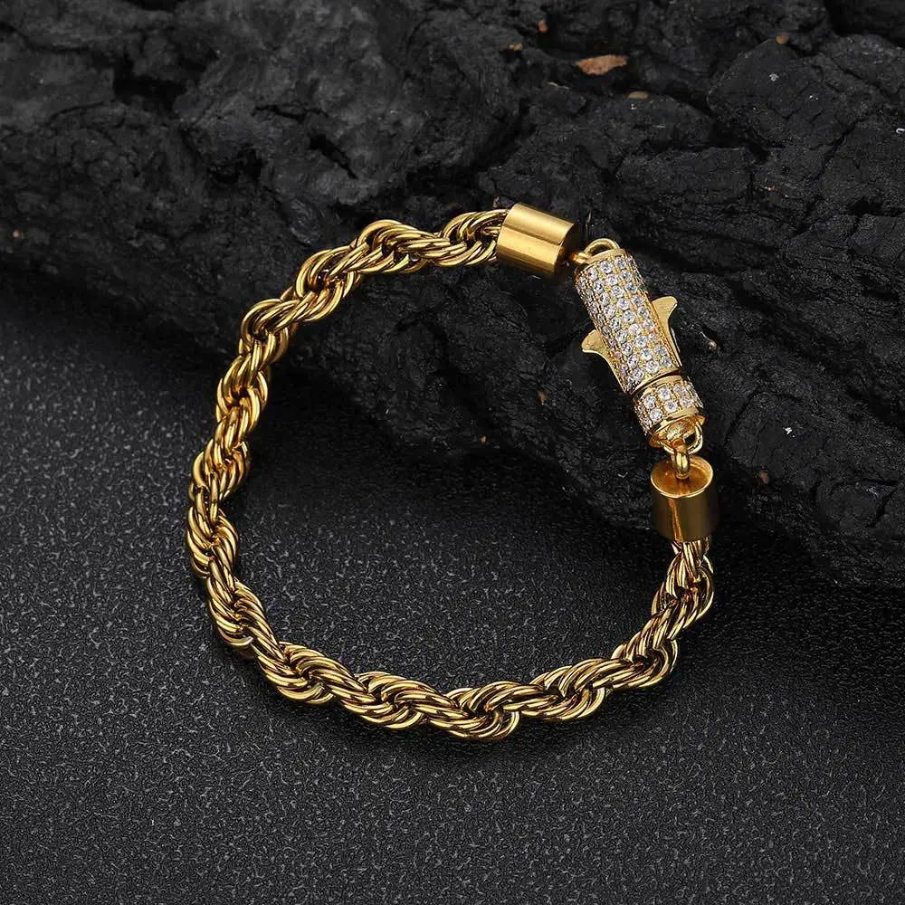 6MM Diamond Buckle Twist Rope Chain
