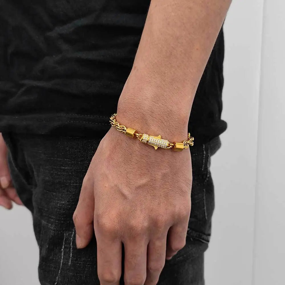 6MM Diamond Buckle Twist Rope Chain