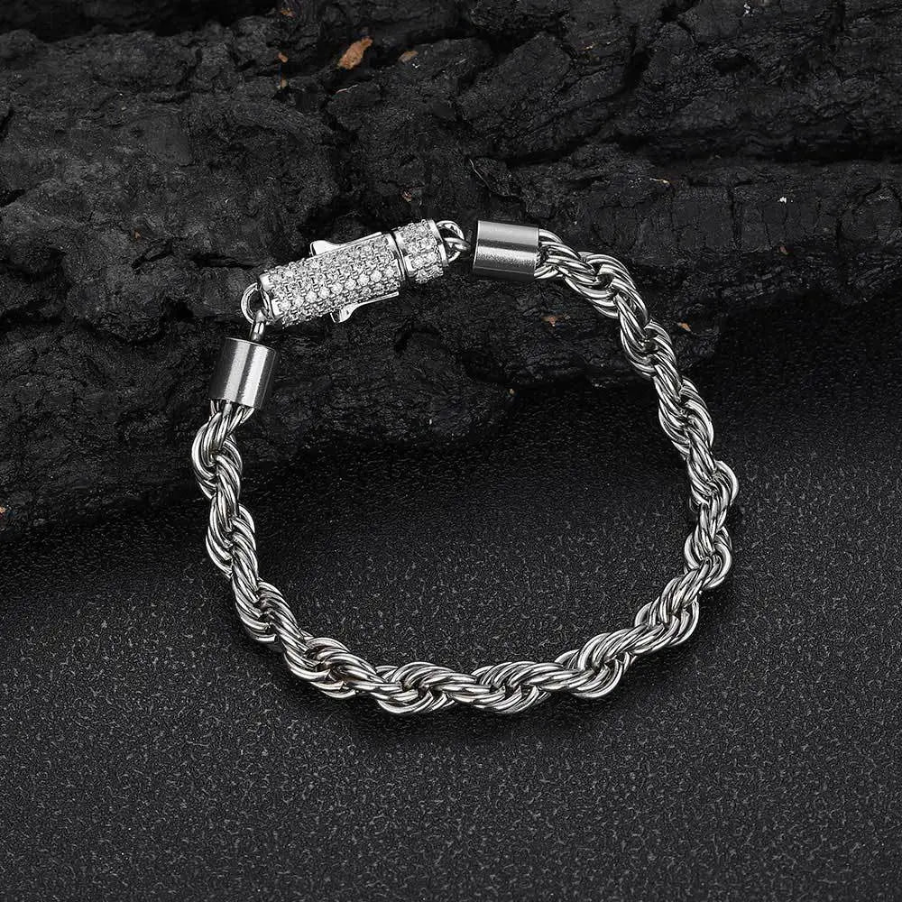 6MM Diamond Buckle Twist Rope Chain
