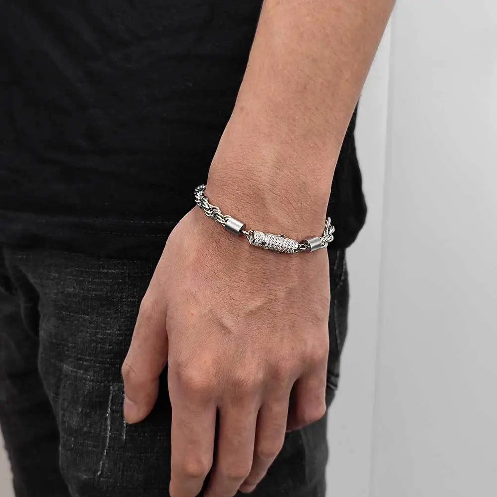 6MM Diamond Buckle Twist Rope Chain