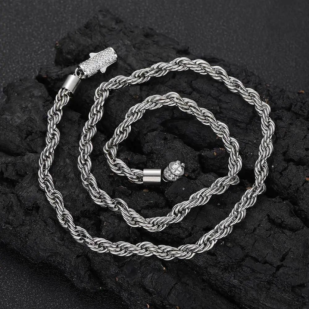 6MM Diamond Buckle Twist Rope Chain