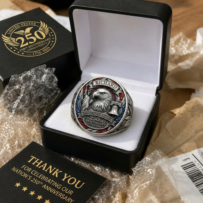 Personalized USA 250th Anniversary Commemorative Ring