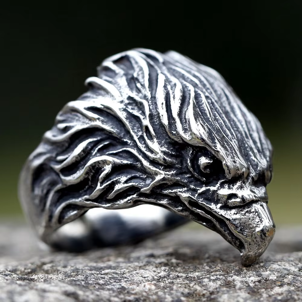 Mighty Eagle Head Stainless Steel Ring